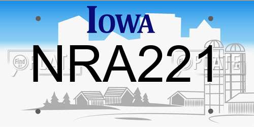 NRA221 Iowa License Plate
