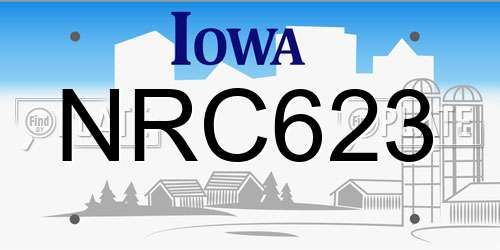 NRC623 Iowa License Plate