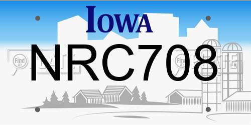 NRC708 Iowa License Plate