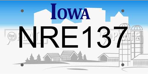 NRE137 Iowa License Plate