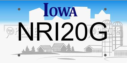 NRI20G Iowa License Plate