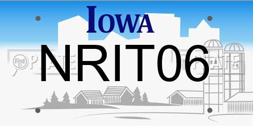 NRIT06 Iowa License Plate