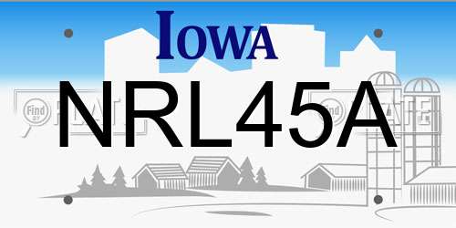 NRL45A Iowa License Plate