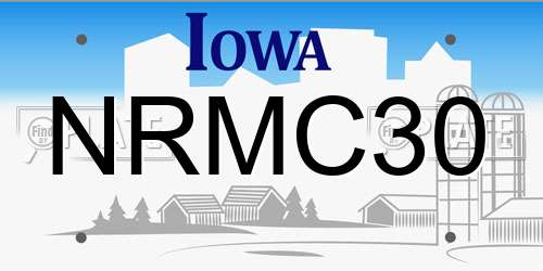 NRMC30 Iowa License Plate
