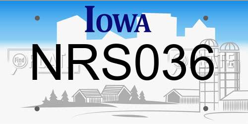 NRS036 Iowa License Plate