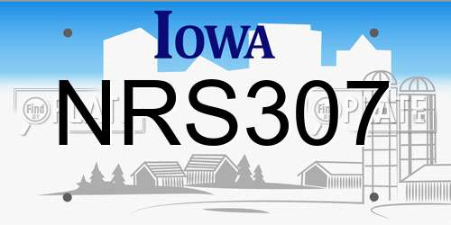 NRS307 Iowa License Plate