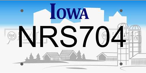 NRS704 Iowa License Plate