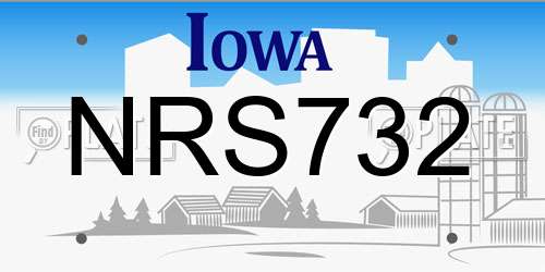NRS732 Iowa License Plate