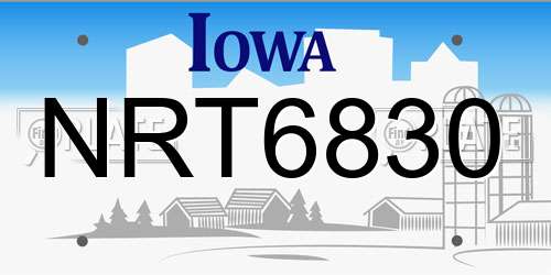 NRT6830 Iowa License Plate