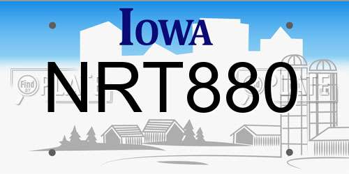 NRT880 Iowa License Plate