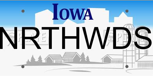 NRTHWDS Iowa License Plate