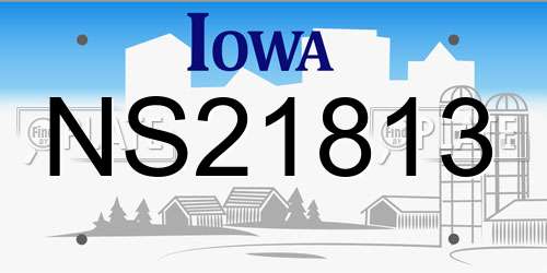 NS21813 Iowa License Plate