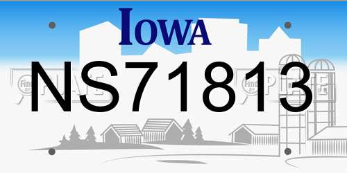 NS71813 Iowa License Plate