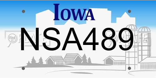 NSA489 Iowa License Plate
