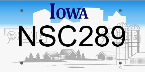 NSC289 Iowa License Plate