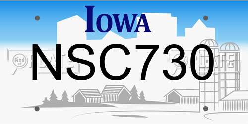 NSC730 Iowa License Plate