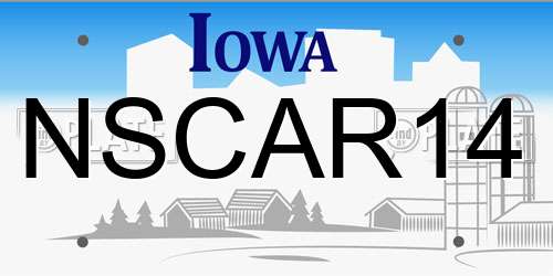 NSCAR14 Iowa License Plate