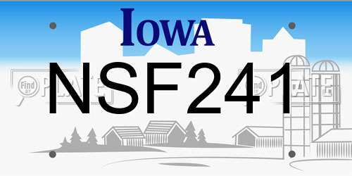 NSF241 Iowa License Plate
