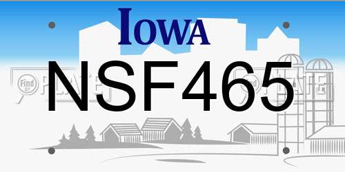NSF465 Iowa License Plate