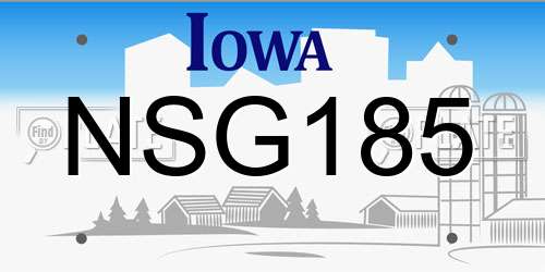 NSG185 Iowa License Plate