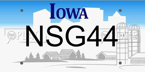 NSG44 Iowa License Plate