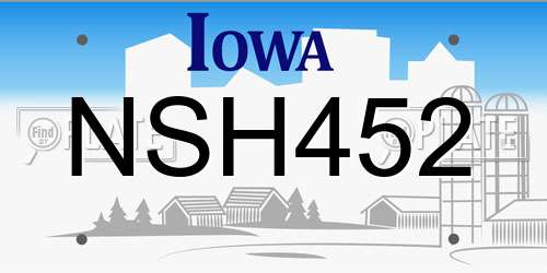 NSH452 Iowa License Plate