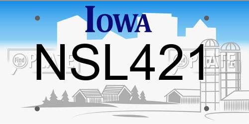 NSL421 Iowa License Plate