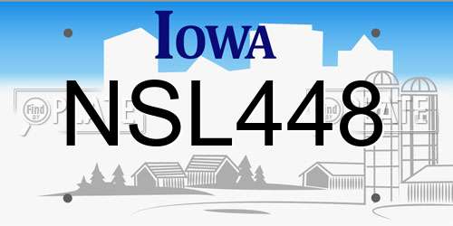 NSL448 Iowa License Plate