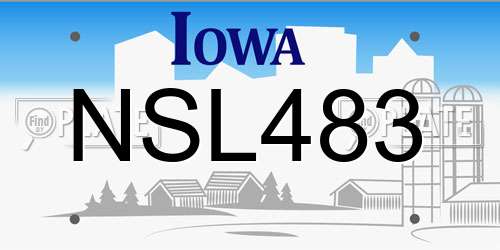 NSL483 Iowa License Plate