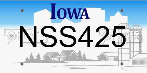 NSS425 Iowa License Plate