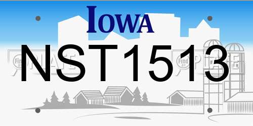 NST1513 Iowa License Plate