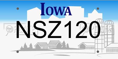 NSZ120 Iowa License Plate