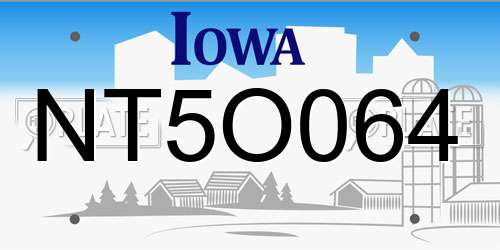 NT5O064 Iowa License Plate