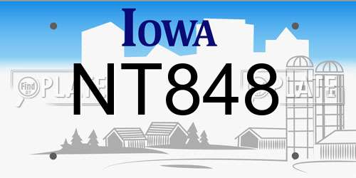 NT848 Iowa License Plate