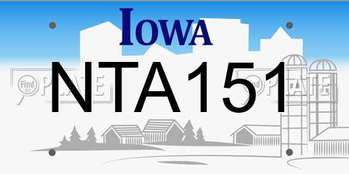 NTA151 Iowa License Plate