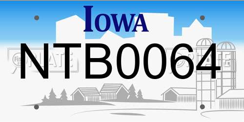 NTB0064 Iowa License Plate