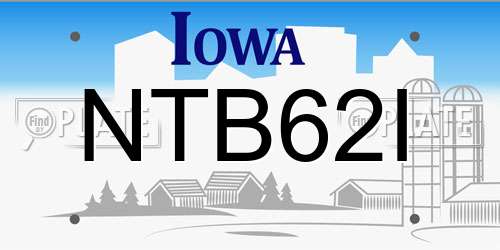 NTB62I Iowa License Plate