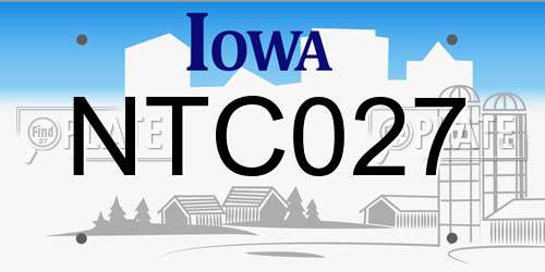 NTC027 Iowa License Plate