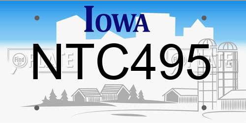 NTC495 Iowa License Plate