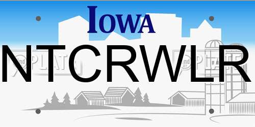 NTCRWLR Iowa License Plate