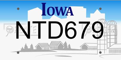 NTD679 Iowa License Plate