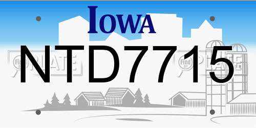 NTD7715 Iowa License Plate