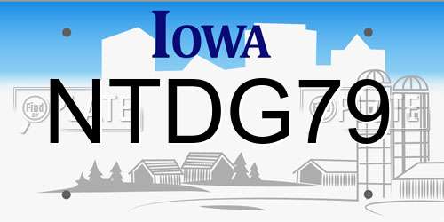 NTDG79 Iowa License Plate