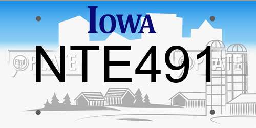 NTE491 Iowa License Plate
