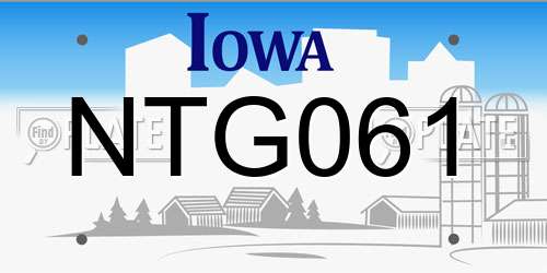 NTG061 Iowa License Plate