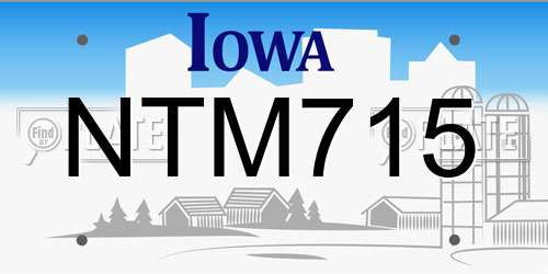 NTM715 Iowa License Plate