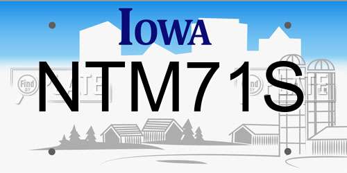 NTM71S Iowa License Plate