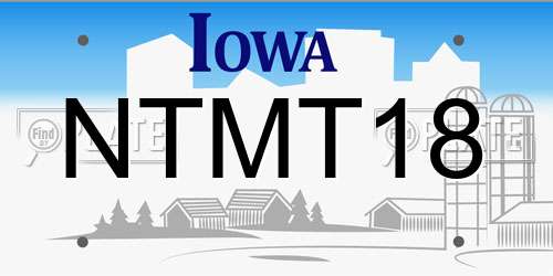 NTMT18 Iowa License Plate