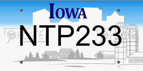 NTP233 Iowa License Plate