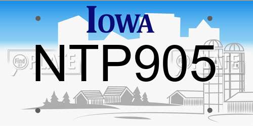 NTP905 Iowa License Plate
